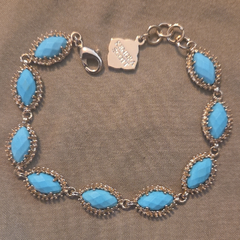 Kendra Scott Turquoise Blue Marquise Stone Bracelet